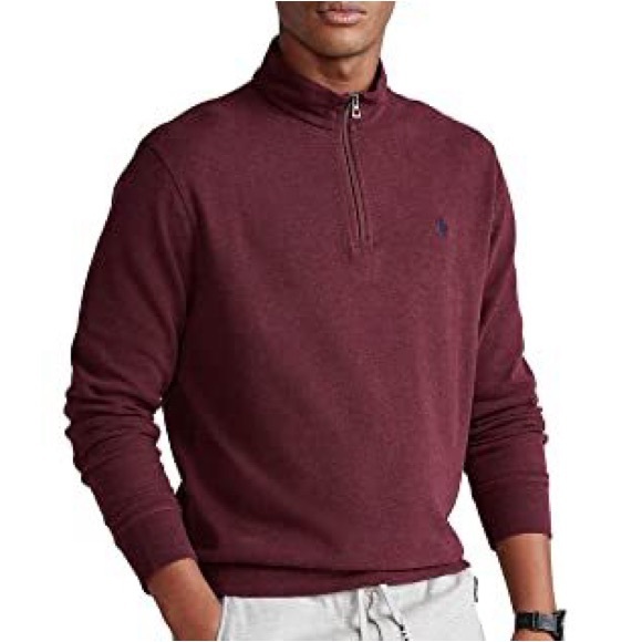 Polo Ralph Lauren Mens XXL Maroon 1/4 Zip Long Sleeve Pull Over Sweater - Picture 1 of 8